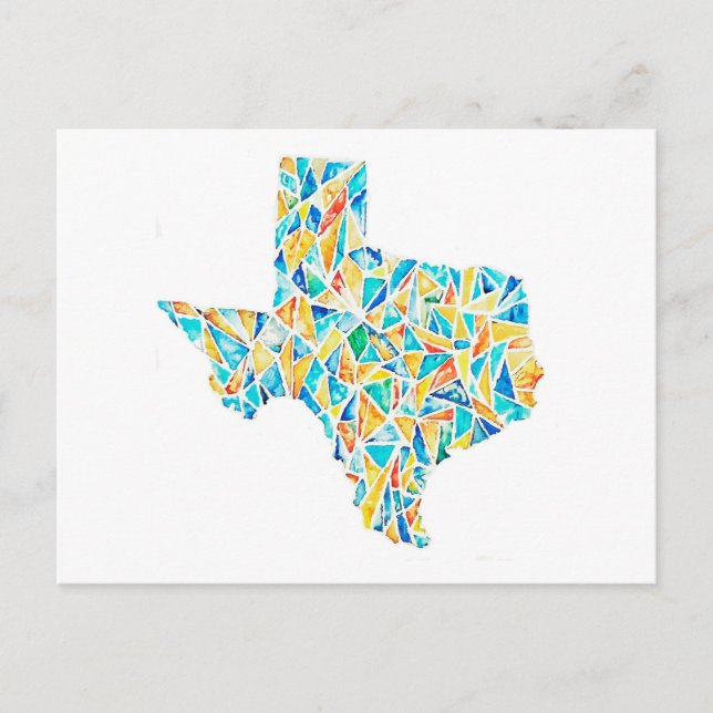 Texas Wasserfarbe Anpassbare Postkarte (Vorderseite)
