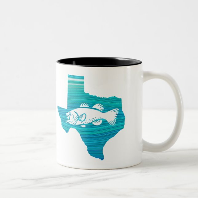 Texas Wave Fishing Zweifarbige Tasse (Rechts)
