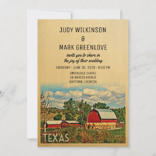 Texas Wedding Farm Barn Rustic Einladung