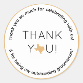 Texas Wedding Party Trauzeuge Geschenk Runder Aufkleber