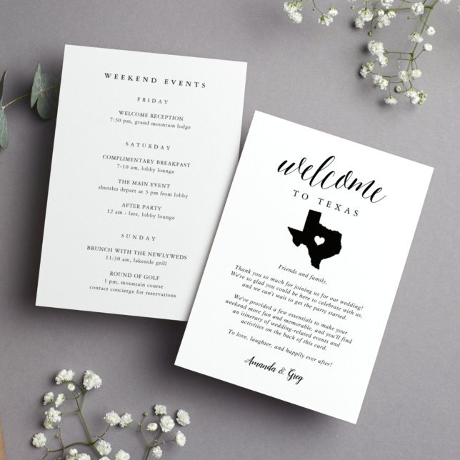 Texas Wedding Welcome Letter & Itinerary (Von Creator hochgeladen)