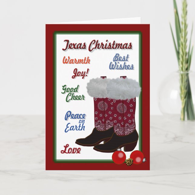 Texas-Weihnachten Feiertagskarte (Vorderseite)
