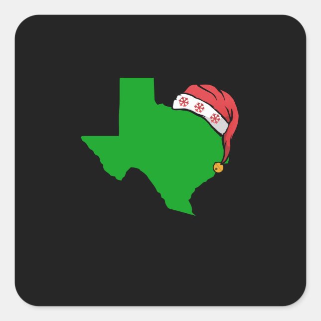 Texas Weihnachten Niedliche Weihnachtsgeschenk Grü Quadratischer Aufkleber (Vorderseite)