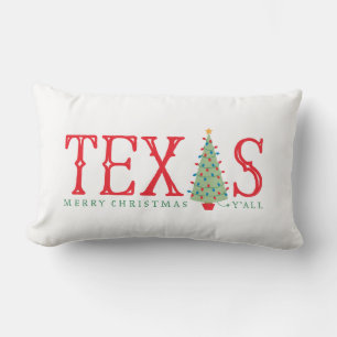 Texas-Weihnachtsbaum-Wurfs-Kissen Lendenkissen