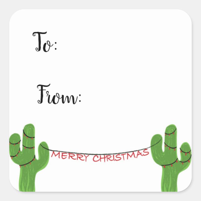 Texas-Weihnachtsgeschenk-Aufkleber Quadratischer Aufkleber (Vorderseite)