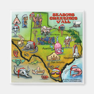TEXAS Weihnachtskarte Magnet