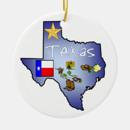 Texas-Weihnachtsverzierung Keramikornament