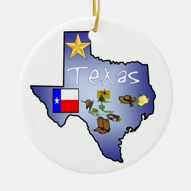 Texas-Weihnachtsverzierung Keramikornament (Vorne)