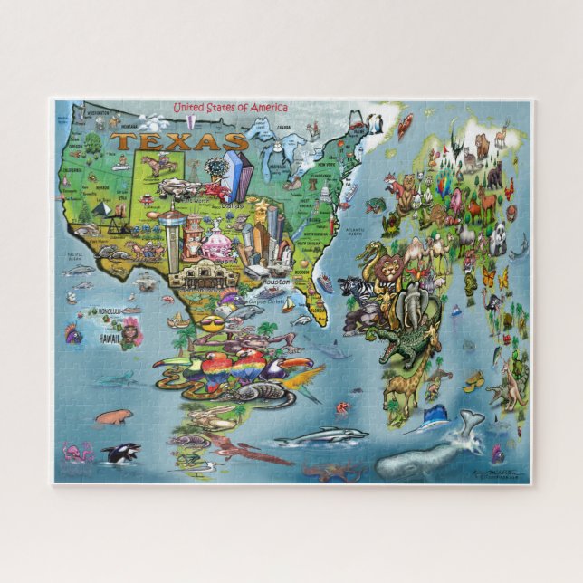 Texas-Weltkarte-Puzzle Puzzle (Horizontal)