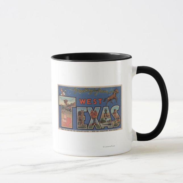 Texas (Western)Große Buchstabenszenen Tasse (Rechts)