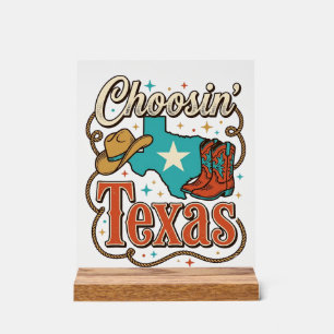Texas Western Vintage Cowgirl Grafik T-Shirt Desi Acrylschild