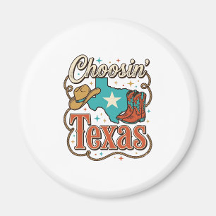 Texas Western Vintage Cowgirl Grafik T-Shirt Desi Magnet