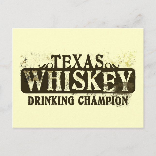 Texas Whiskey Drinking Champion Postkarte (Vorderseite)