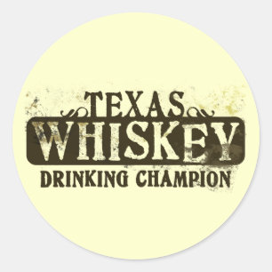 Texas Whiskey Drinking Champion Runder Aufkleber