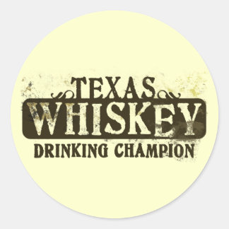 Texas Whiskey Drinking Champion Runder Aufkleber