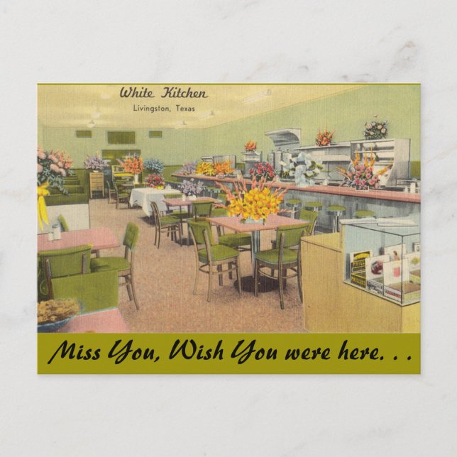 Texas, White Kitchen, Livingston Postkarte (Vorderseite)