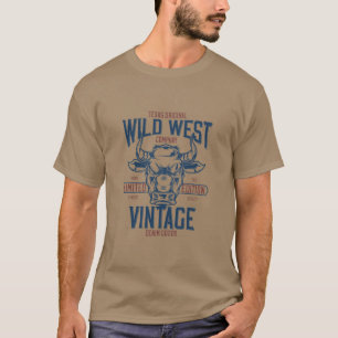 Texas Wild West Vintag Style Bull T-Shirt
