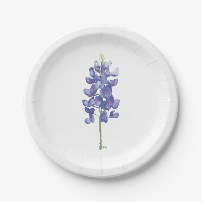 Texas-Wildblume Bluebonnet Pappteller (Vorderseite)