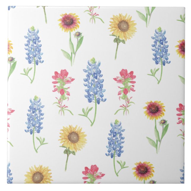 Texas Wildblume Pattern Fliese (Vorderseite)