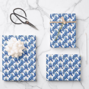 Texas-Wildblumen Blaue Lupine Geschenkpapier Set