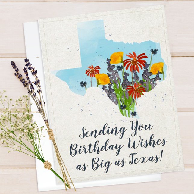 Texas Wildblumen Geburtstagkarte Karte (Texas Wildflowers Birthday Card)