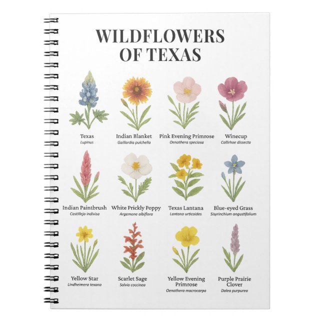 Texas-Wildblumen im Wasserfarbenstil Notizblock (Vorderseite)