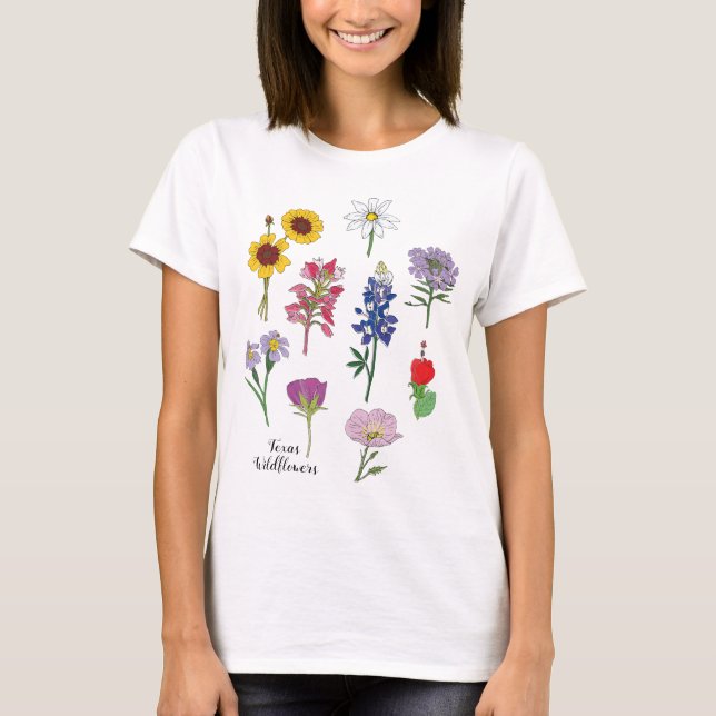 Texas-Wildblumen T-Shirt (Vorderseite)