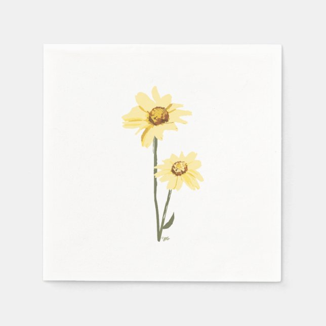 Texas Wilde Blume - Sonnenblumen, Gelb Serviette (Vorderseite)