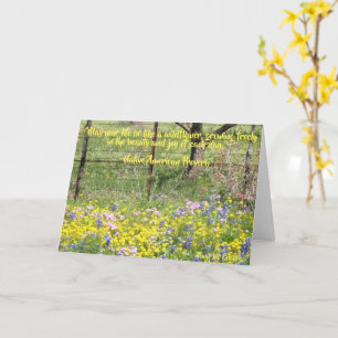 Texas Wildflower-Design Klapp-Grußkarte Karte