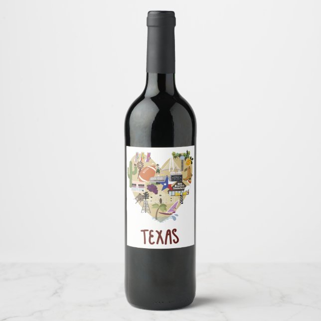 Texas Wine Lavel Weinetikett (Vorderseite)