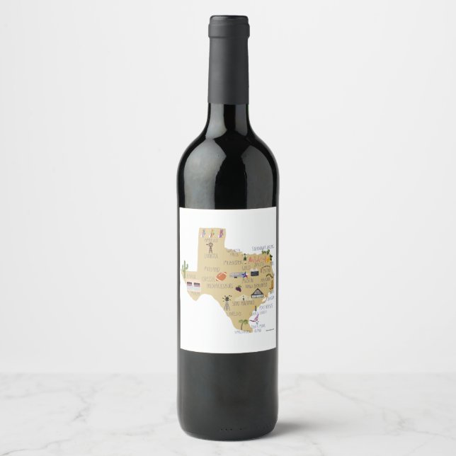 Texas Wine Weinetikett (Vorderseite)