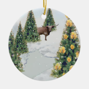 Texas Winter-Ornament Keramik Ornament
