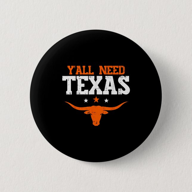 Texas Women Kids Men Boys Girls Youth Teen  Button (Vorderseite)