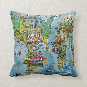 Texas World Throw Kissen