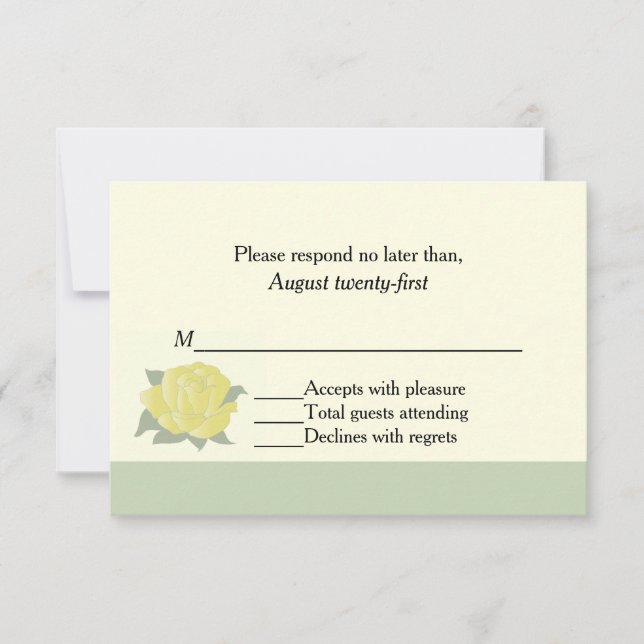 Texas Yellow Rose Wedding RSVP Card (Vorderseite)