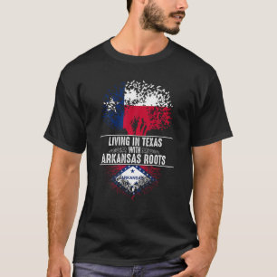 Texas Zuhause Arkansas Roots Staat Tree Flag Shirt