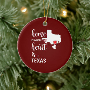 Texas Zuhause ist das Herz Keramik Ornament