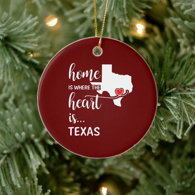 Texas Zuhause ist das Herz Keramik Ornament (Baum)