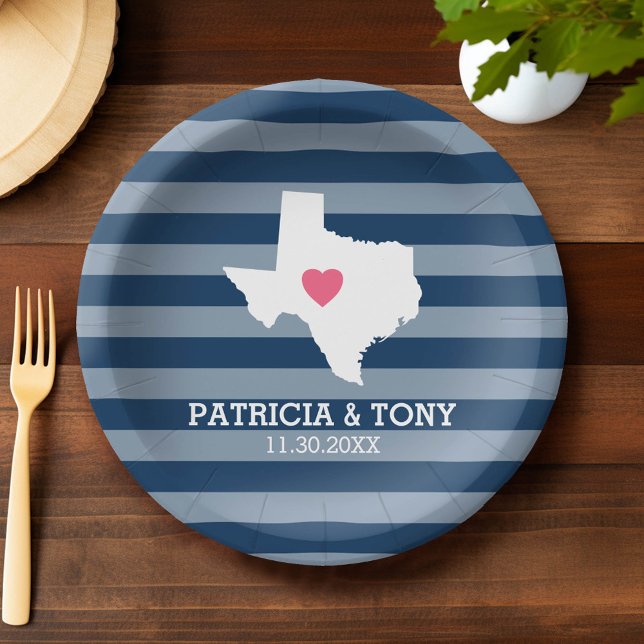 Texas Zuhause Staat Liebe mit optionalem benutzerd Pappteller (Custom Paper Plate)