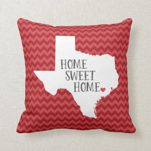 Texas Zuhause Sweet Zuhause Staat Zickzack Throw K Kissen