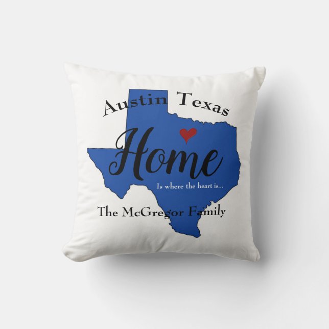 Texas Zuhause Throw Kissen (Vorderseite)