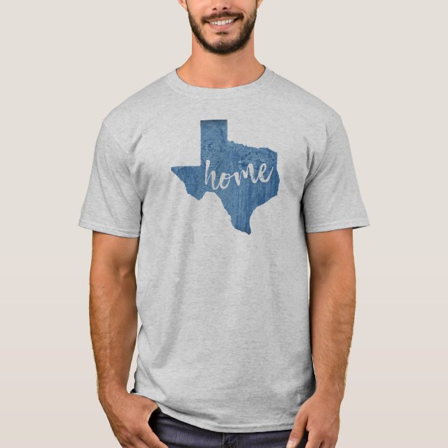 Texas Zuhause Wood Grain T-Shirt (Vorderseite)