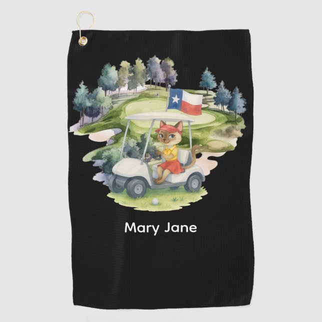 Texas zum Thema Golfer Golfhandtuch (Vorderseite)