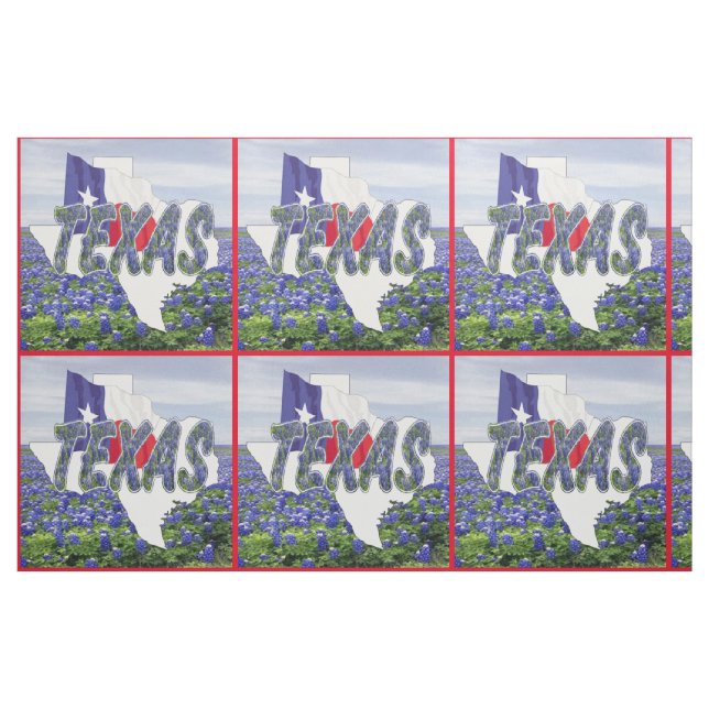 Texasbluebonnets-Flagge und Landschaftsgewebe Stoff (Fat Quarter (45,7 x 55,9 cm))