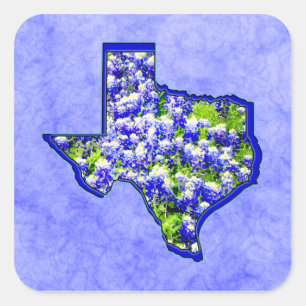 TEXASBLUEBONNETS QUADRATISCHER AUFKLEBER