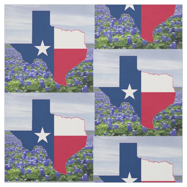 Texasbluebonnets-Texas-Form-Flaggen-Gewebe 4,5" Stoff (Muster)