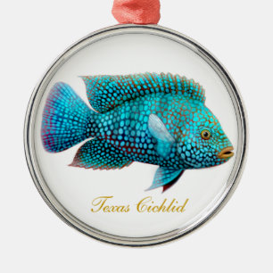 TexasCichlid Carpintis Aquarium-Fisch-Verzierung Silbernes Ornament