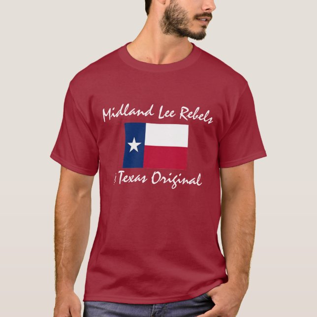 Texasflagge, binnenländische Lee-Rebellen, eine T-Shirt (Vorderseite)