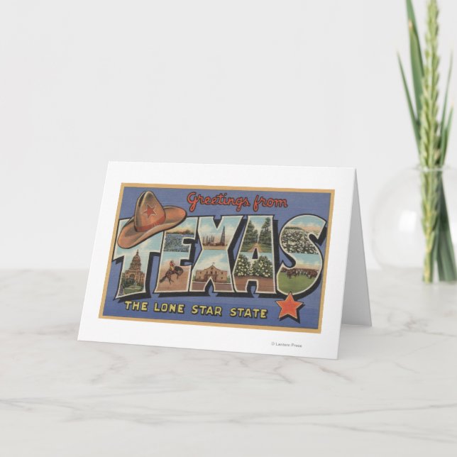 TexasGrüße vom einstündigen Staat Karte (Vorderseite)
