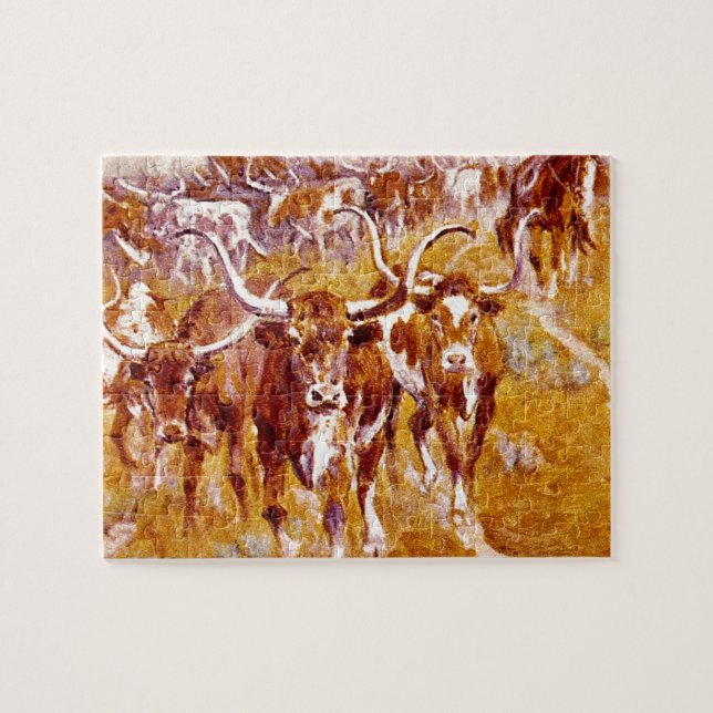 "TexasLonghorns", Kunstwerk Olafs C.Seltzer_Great Puzzle (Horizontal)